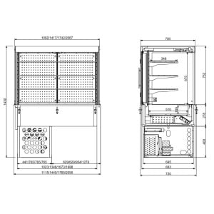 Drop-In Wall Refrigerated Display Case - L 1440 x D 720 mm - CombiSteel