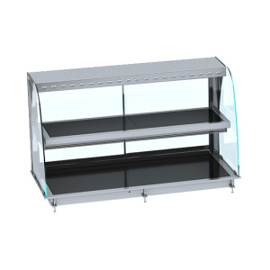 Vitrine Verwarmd Gebogen Drop-In met Keramische Plaat - L 1440 x D 720 mm - CombiSteel