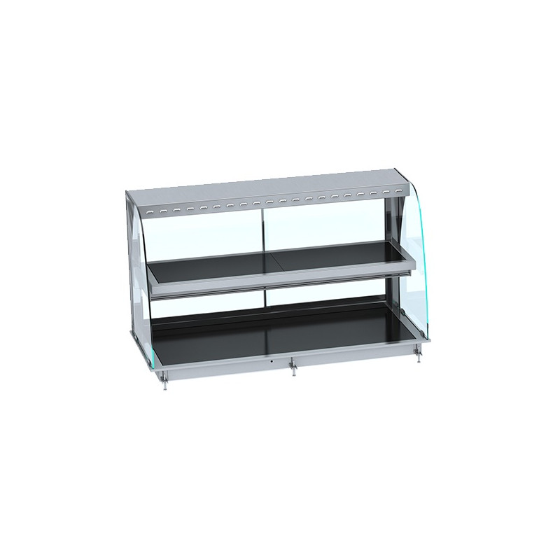 Vitrine Verwarmd Gebogen Drop-In met Keramische Plaat - L 1440 x D 720 mm - CombiSteel