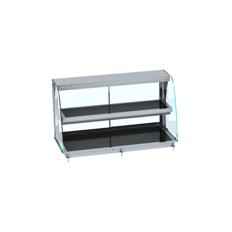 Gewölbte Warmhaltevitrine Drop-In mit Glaskeramikplatte - L 1440 x T 720 mm - CombiSteel