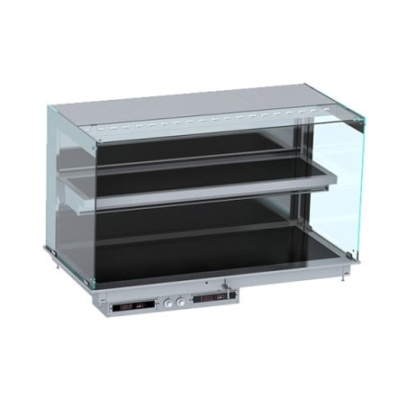 Verwarmde Kubieke Inbouwvitrine met Keramische Plaat - L 1440 x D 720 mm - CombiSteel