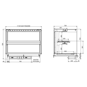 Verwarmde Kubieke Inbouwvitrine met Keramische Plaat - L 1440 x D 720 mm - CombiSteel