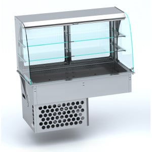 Gewölbte Wandkühlvitrine CombiSteel - Roll-Up 1440x720 mm