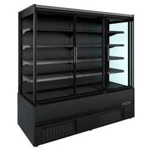 Jamie 3-Door Wall Refrigerated Display Case CombiSteel - 2.4 m² - Black