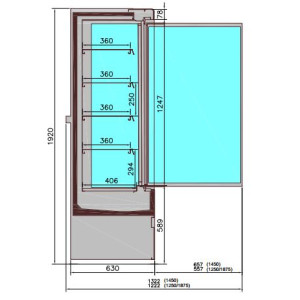 Jamie Wall-Mounted Refrigerated Display Case with 3 Doors - 2.4 m² - CombiSteel