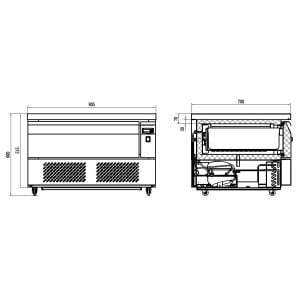 Positive and Negative Refrigerated Base - 2 GN 1/1 - 78 L - CombiSteel