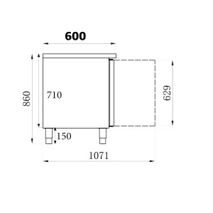 Positive Kühltisch mit 4 Türen - 511 L - CombiSteel