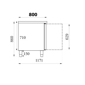 Positive Refrigerated Table 600 x 400 with 3 Doors - 635 L Combisteel