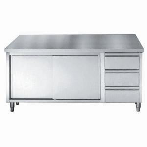 Meuble Inox Bas GN 1/1 - 2 Portes et 3 Tiroirs - L 2000 x P 700 mm - CombiSteel