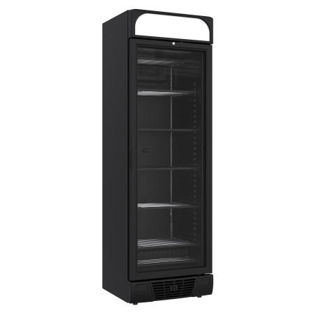 Schwarzer Negativ-Kühlschrank - 1 Glastür - 382 L - CombiSteel