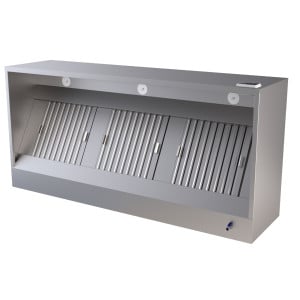 Volledige Kubieke Muurkap - 2400 mm - Met Motor, Led en Variator - CombiSteel