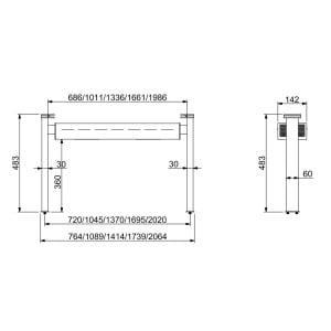 Oprit met Warm Licht door Keramiek - L 1410 x D 142 mm - CombiSteel