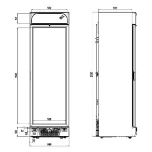 Weiße Negativ-Kühlvitrine - 1 Glastür - 382 L - CombiSteel