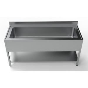 Sink 1 Basin with Backsplash and Shelf - L 1800 x D 700 mm - CombiSteel