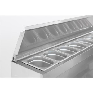 Saladette Kühltisch mit 3 Türen - 8 GN 1/6 Behälter - 392 L - CombiSteel