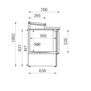 Saladette Kühltisch mit 3 Türen - 8 GN 1/6 Behälter - 392 L - CombiSteel