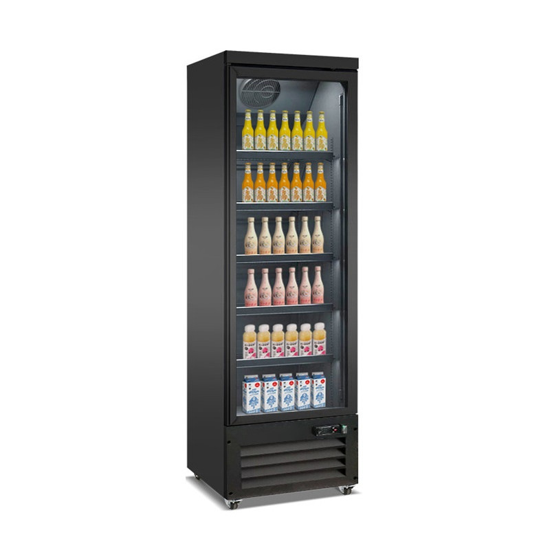 Vitrine à Boissons Noire à 2 Portes Vitrées - 450 L - CombiSteel