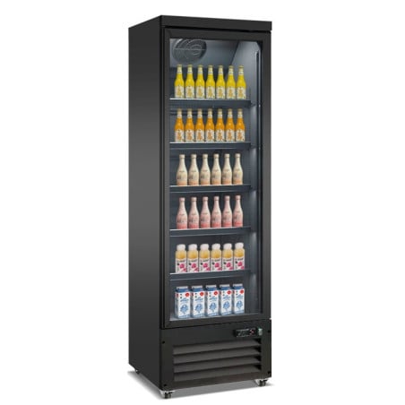 Black Beverage Display with 2 Glass Doors - 450 L - CombiSteel