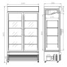 Koelvitrine voor Dranken 2 Glazen Deuren - 750 L - CombiSteel