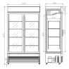 Refrigerated Beverage Display Case 2 Glass Doors - 750 L