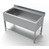 Plonge 1 Bak met Achterwand en Plank - L 1400 x D 700 mm - CombiSteel