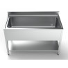 Plonge 1 Bak Inox - Achterwand en Plank 1400x700 mm