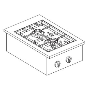 Gas Drop-In Stove - 2 Burners 7000W CombiSteel - Power and Efficiency