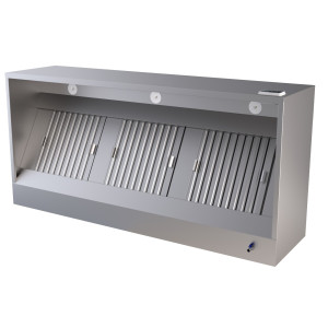 Volledige Kubieke Muurkap - 1200 mm - Met Motor, Led en Variator - CombiSteel