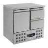 Compact Positive Refrigerated Table - 1 Door and 2 Drawers - 257 L - CombiSteel