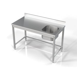 Tauchbecken 1 rechts mit Rückwand - L 1400 x T 700 mm - CombiSteel