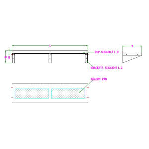 Roestvrijstalen Wandplank met Beugels - L 1200 x D 300 mm - CombiSteel