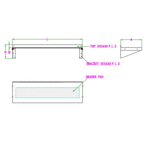 Roestvrijstalen Wandplank met Beugels - L 600 x D 300 mm - CombiSteel