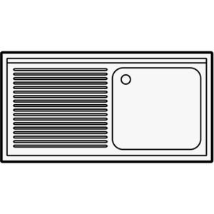 Tauchbecken 1 Becken und Abtropffläche links mit Rückwand und abnehmbarer Ablage - CombiSteel AISI 304