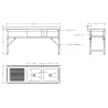 Opvouwbare Spoeltafel 2 Bakken en Afdruiprek Links met Achterwand - L 1800 x D 600 mm - CombiSteel