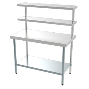 Stainless Steel Table with 2 Table Shelves - L 1200 x D 600 mm - CombiSteel