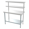 Stainless Steel Table with 2 Table Shelves - L 1200 x D 600 mm - CombiSteel