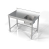 Sink 1 Basin on the Right with Backsplash - L 1200 x D 700 mm - CombiSteel