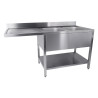 Plonge 2 Bacs Passage Vaatwasser Links Verwijderbare Plank - 1600x700 mm - Inox AISI 304