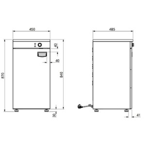 Verwarmingskast CombiSteel - Afmetingen 450x485x850 mm - Roestvrij staal