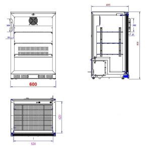 Achterbar Koelkast met 1 Draaideur - 138 L - CombiSteel