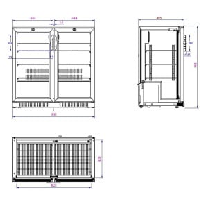 Refrigerated Back Bar with 2 Swing Doors - 208 L - CombiSteel