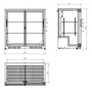 Refrigerated Back Bar with 2 Sliding Doors - 208 L - CombiSteel