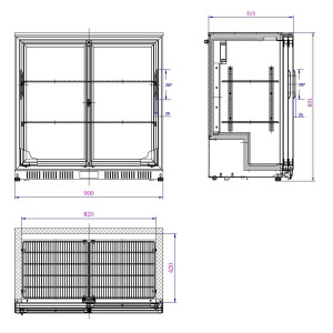 Achterbar Koelkast met 2 Schuifdeuren - 198 L - CombiSteel