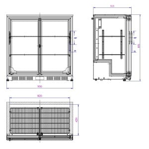 Refrigerated Back Bar with 2 Sliding Doors - 198 L - CombiSteel