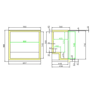 Rückkühlschrank mit 2 Schiebetüren - 198 L - CombiSteel