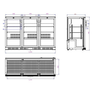 Refrigerated Back Bar with 3 Sliding Doors - 330 L - CombiSteel