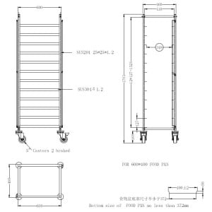 Abräumwagen mit Tabletts - 600 x 400 - CombiSteel