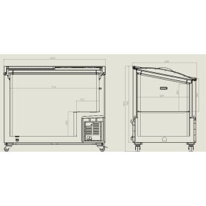 Gefriertruhe mit Glasdeckel - 297 L - CombiSteel