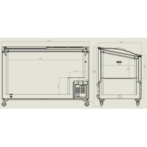 Gefriertruhe mit Glasdeckel - 397 L - CombiSteel
