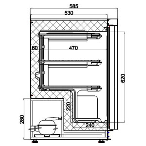 Mini Koelkast Negatief Wit - 129 L - CombiSteel: Efficiënte & Presterende Opslag